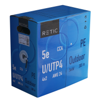 Кабель Retic U/UTP4 cat.5e, 24 AWG, одножильный, 305м, CCA, PE для наружных работ, 305м