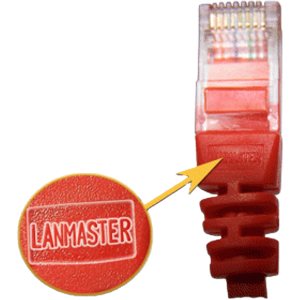 Патч-корд LANMASTER LSZH UTP кат.6, с заливными колпачками, 1.0 м, оранжевый__