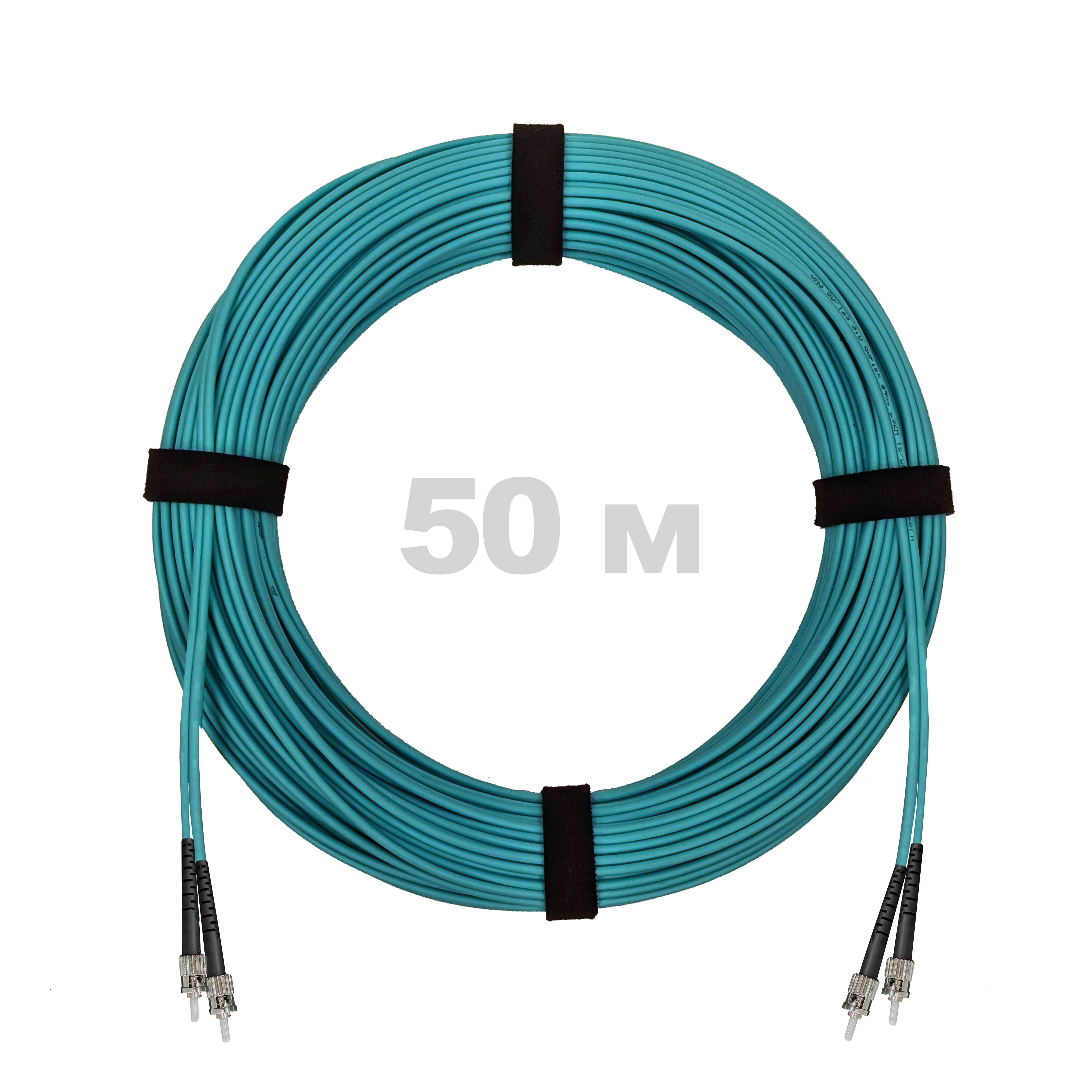 Патч-корд оптический армированный бронированный ST/PC-ST/PC MM (OM3) Duplex 2.0mm LSZH, 50 м.