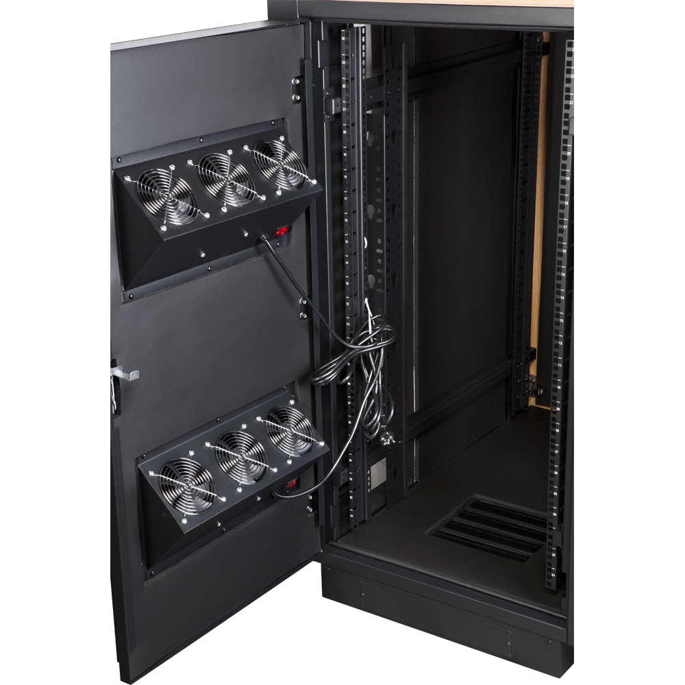 Шкаф LANMASTER SOUNDPROOF звукоизолированный 24U 750x1130 мм, отделка под дерево, цвет лиственница__