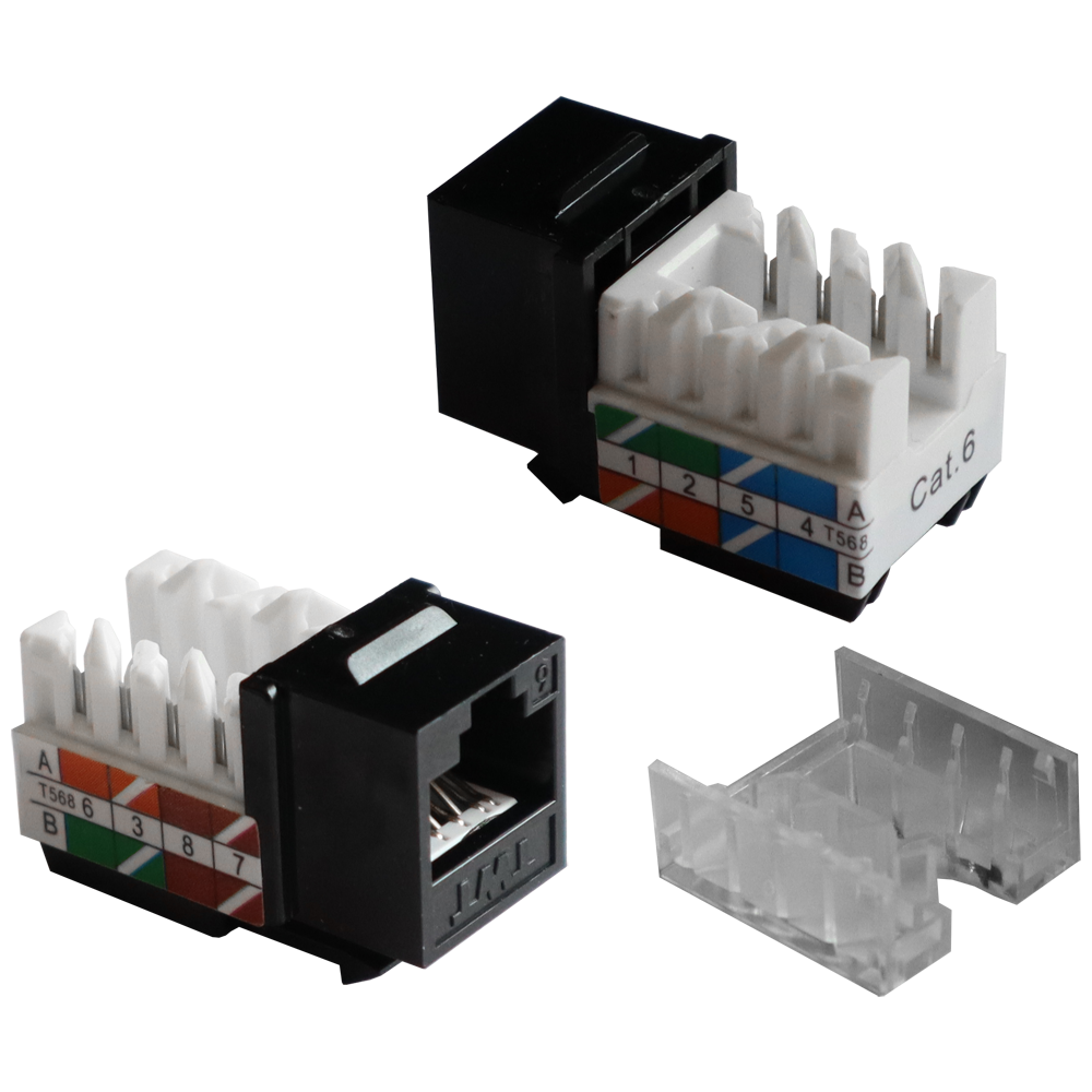 Модуль Keystone RJ45, Cat.6, UTP, 90 градусов, белый