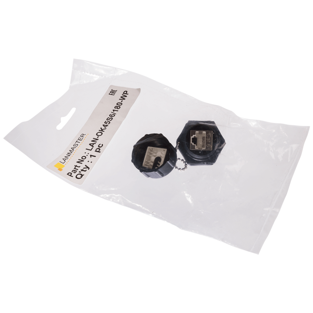 Индустриальный модуль Keystone, RJ45, cat.6, STP, 180 градусов, IP68__