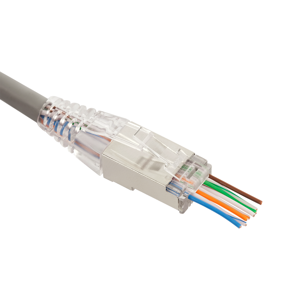 Коннектор RJ45 тип EZ, 8P8C, STP, Cat.5e, универсальный, покрытие 50 микрон,100 шт.__