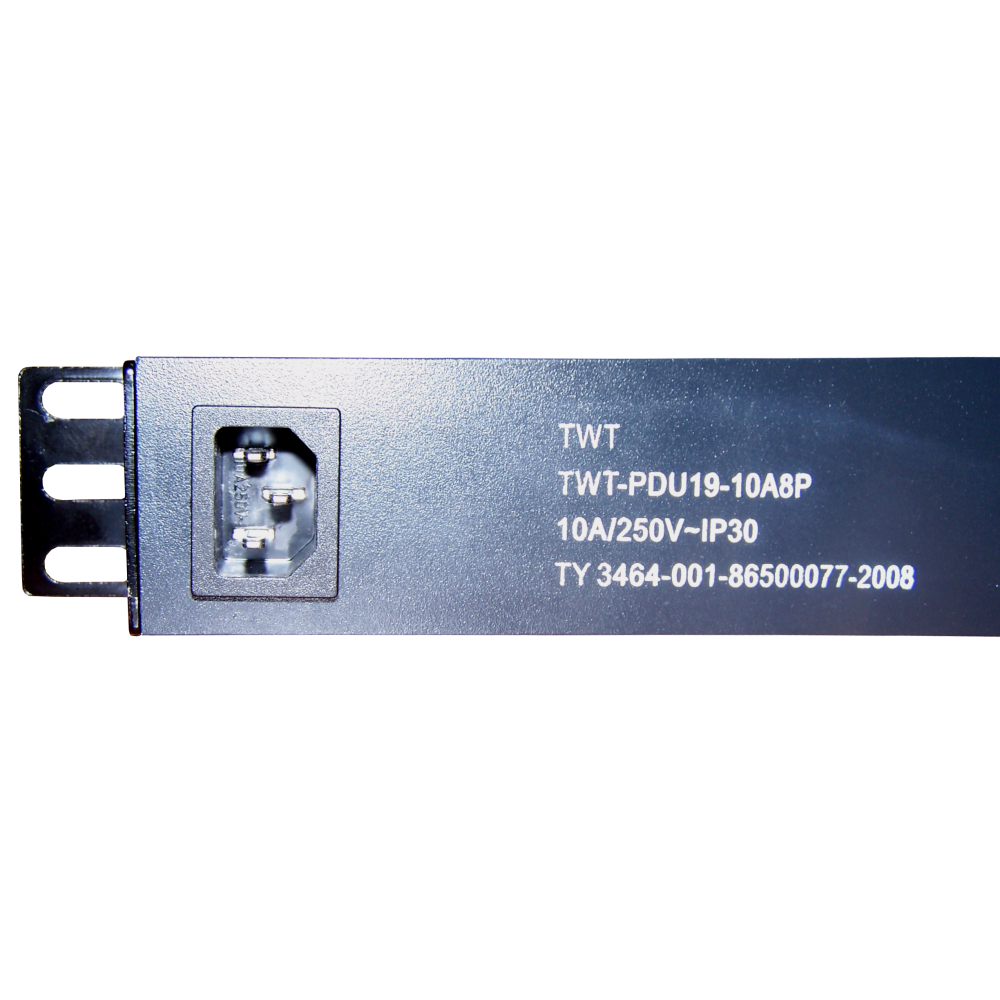 Блок розеток 19" 8 шт., 10A 250V, без шнура питания__