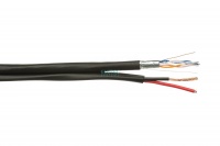 Кабель типа "Витая пара" FTP 2PR (4 жилы) с питанием (2x0,75мм² CCA) Cat.5e наружный