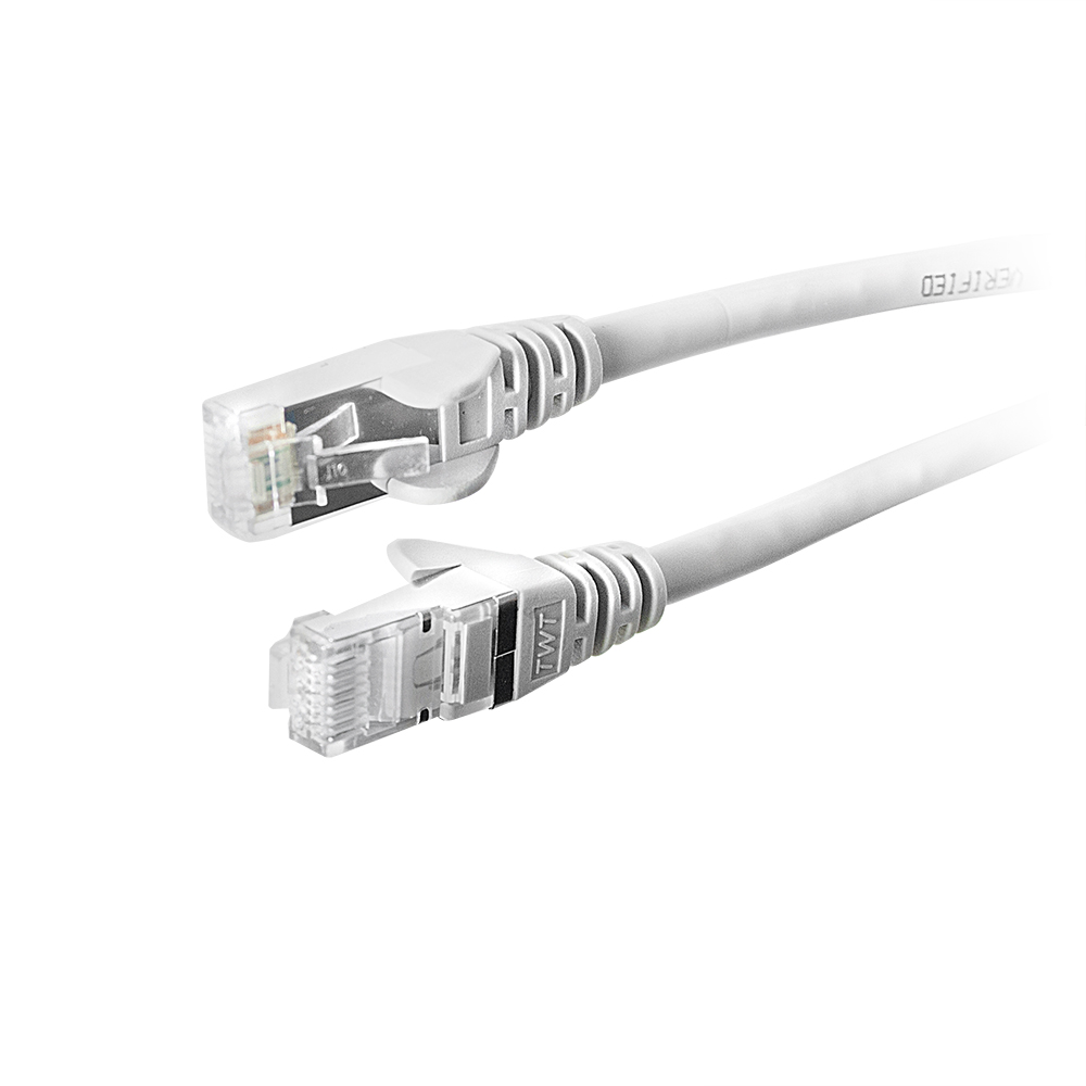 Патч-корд TWT-45-45-5.0/S6-GY RJ45 - RJ45, 4 пары, FTP, категория 6, 5 м, серый,