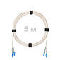 Патч-корд оптический армированный бронированный LC/UPC-LC/UPC SM (G.657A1) Duplex 2.0mm LSZH, ,белый, 5 м.