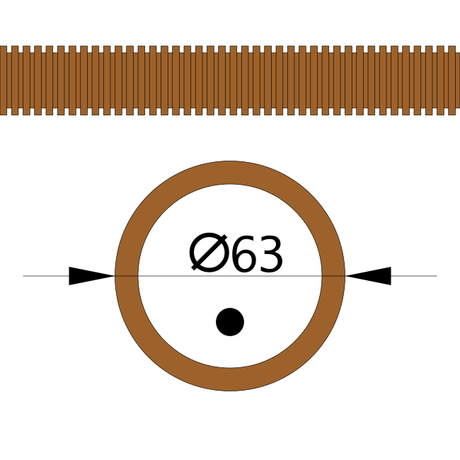Труба гофрированная ПВХ легкая 350 Н бук с/з д63 (15 м/уп) 