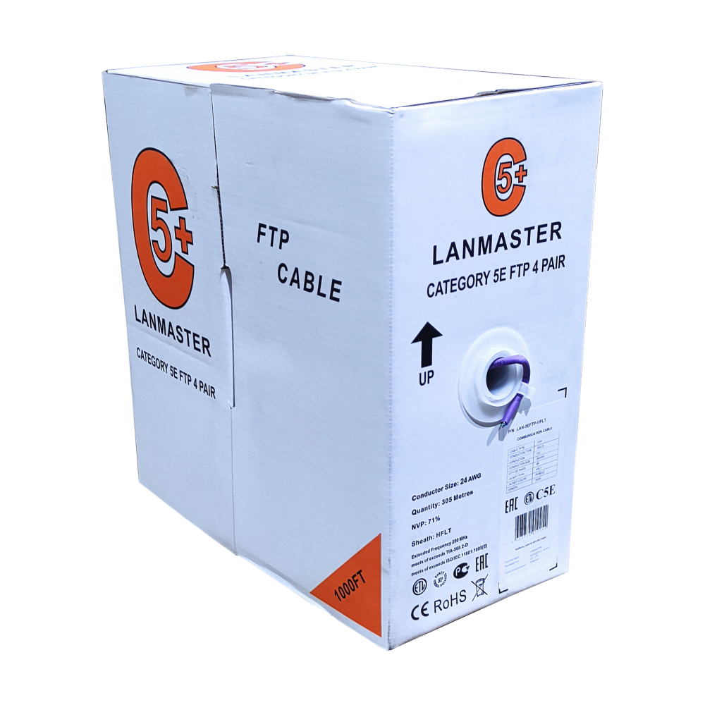 Кабель LANMASTER F/UTP, 4 пары, Кат. 5E, 200 МГц, LSZH, нг(А)-HF, оранжевый, 305 м__