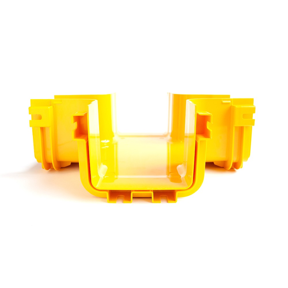 Х-соединитель оптического лотка 240 мм, монтаж без соединителей, желтый__