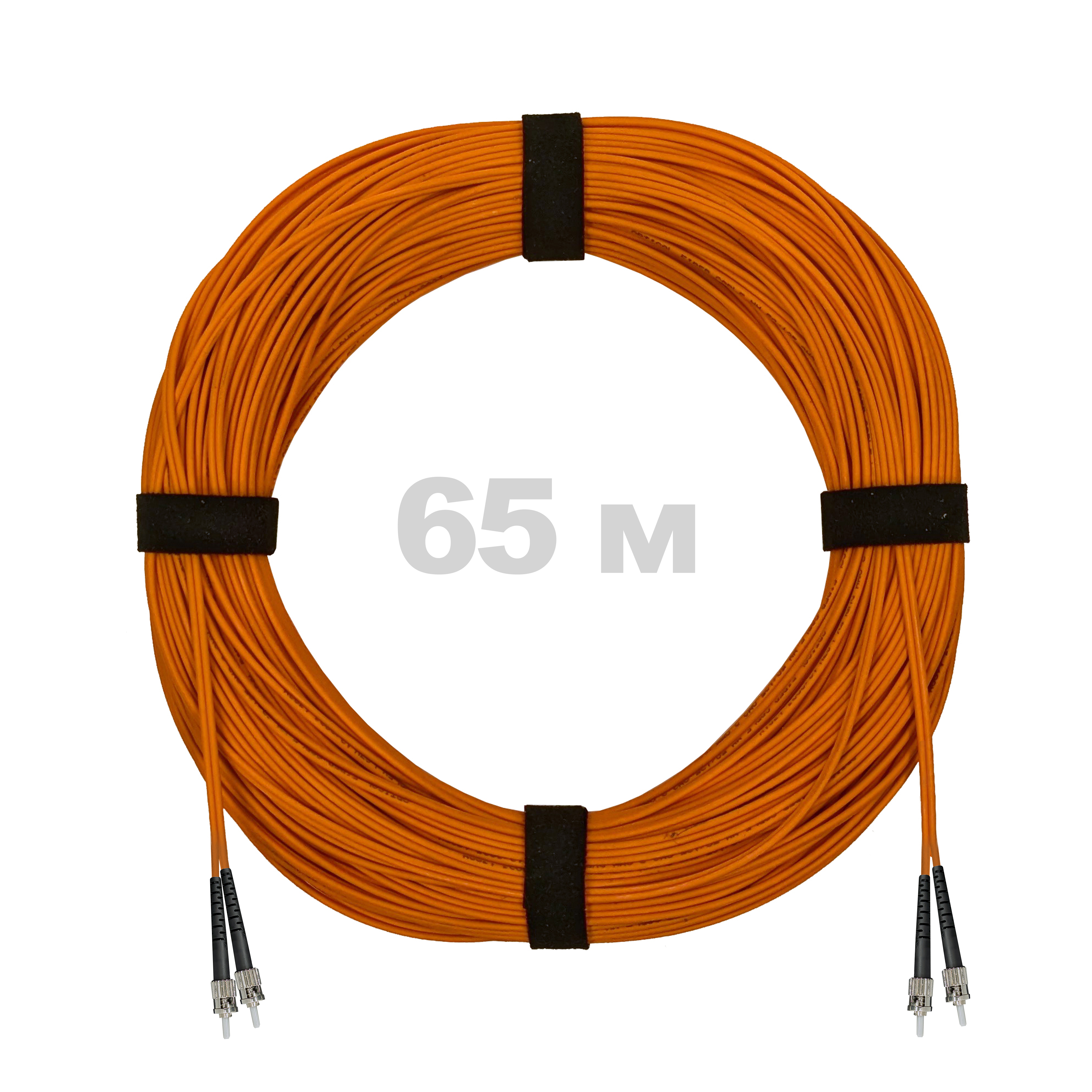 Патч-корд оптический ST/PC-ST/PC MM (OM2) 3mm duplex LSZH,  65 м.