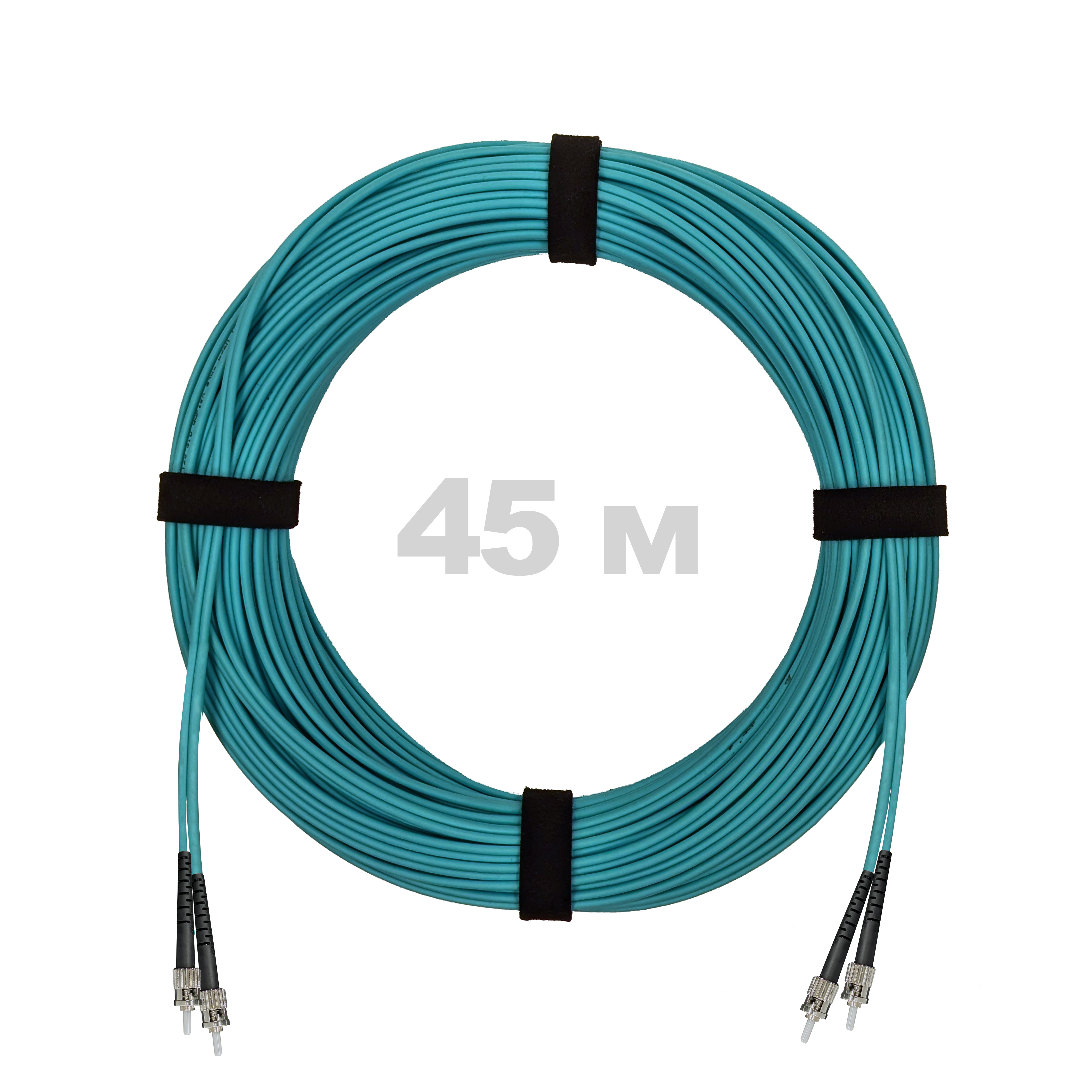 Патч-корд оптический армированный бронированный ST/PC-ST/PC MM (OM3) Duplex 2.0mm LSZH, 45 м.