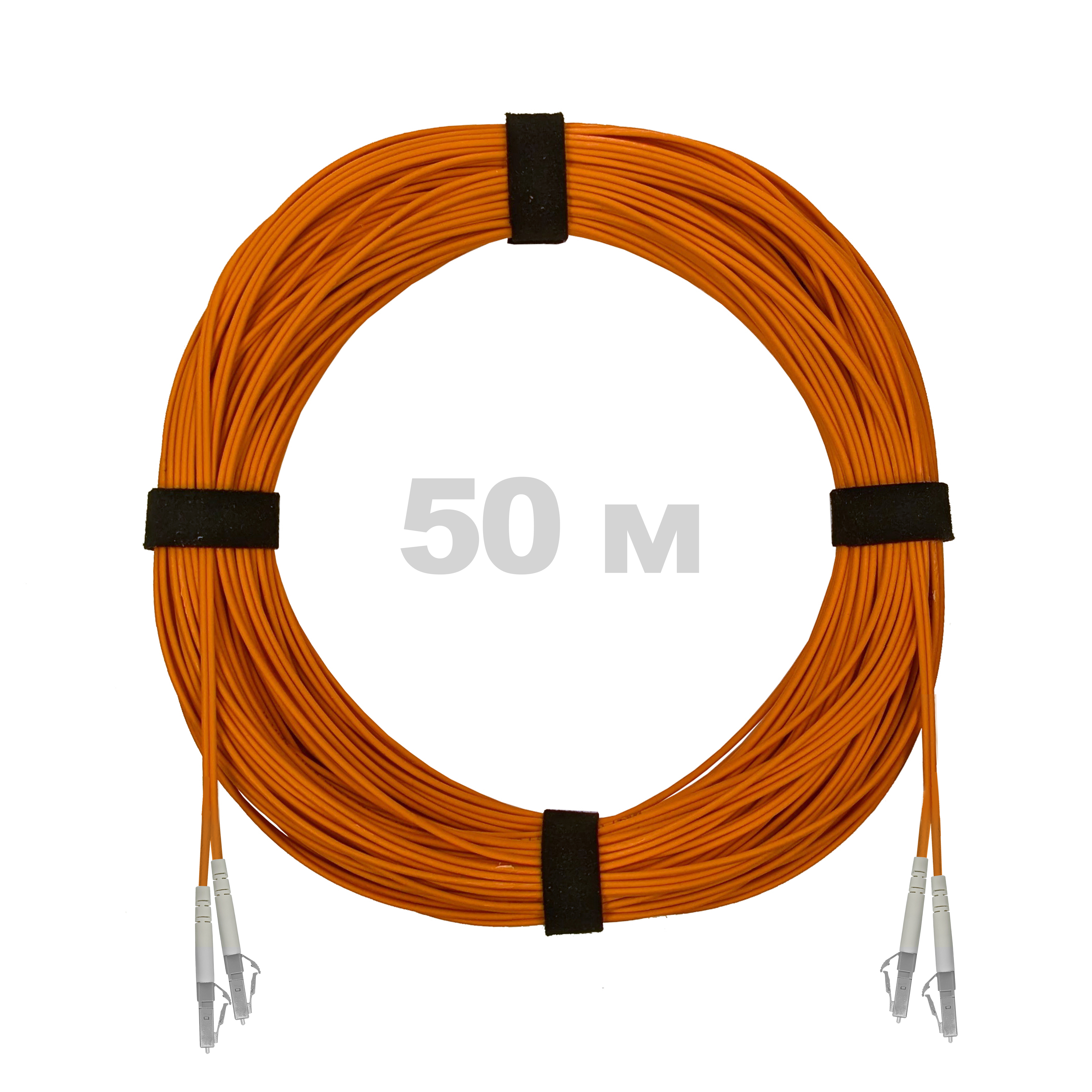 Патч-корд оптический армированный бронированный LC/UPC-LC/UPC MM (OM2) Duplex 3.0mm LSZH, 50 м.