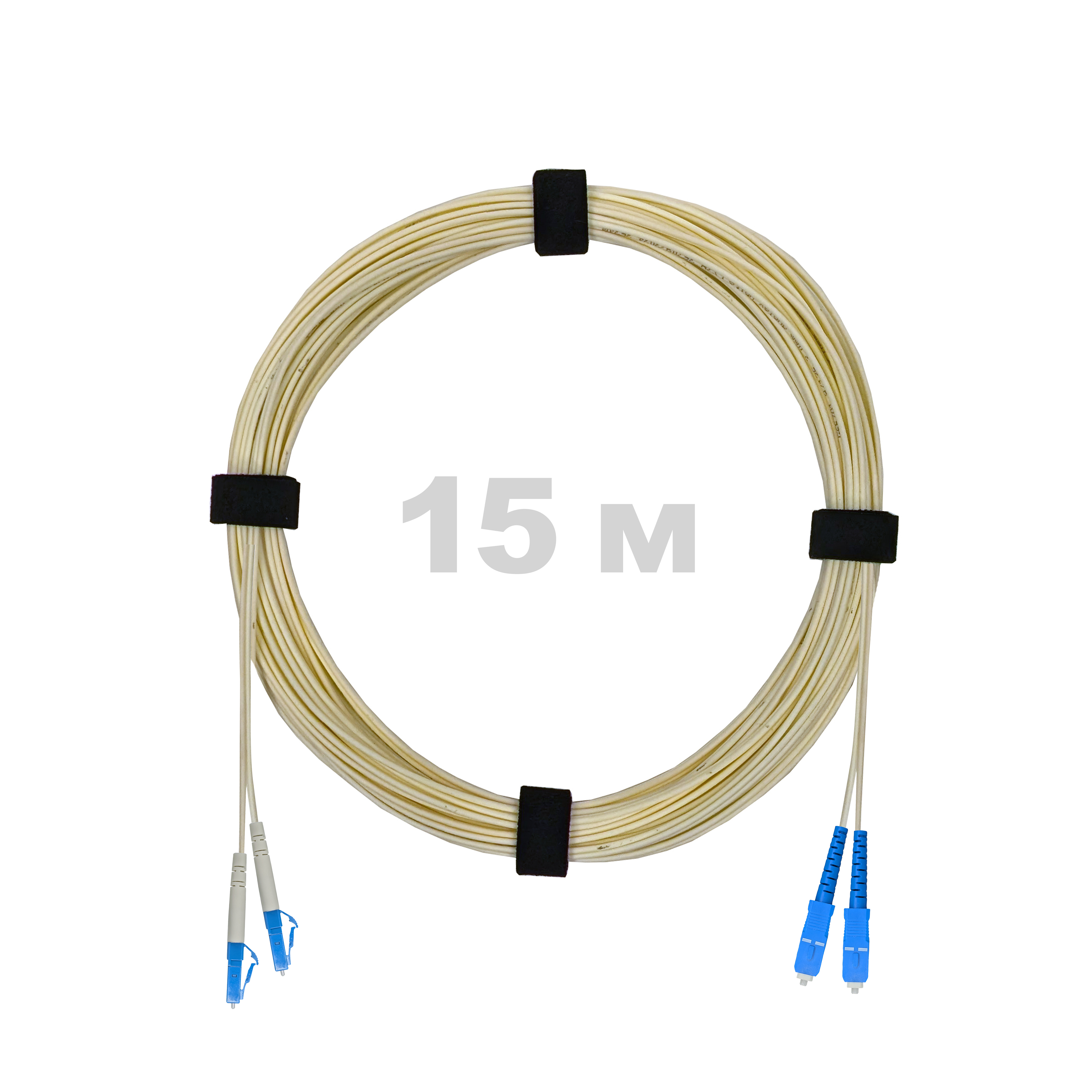 Патч-корд оптический LC/UPC-SC/UPC SM (G652D) 2mm DX LSZH 15 м