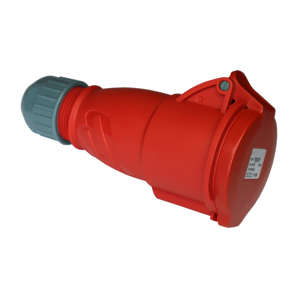 Розетка IEC 309 трехфазная, 32A, 380V, разборная, красная__