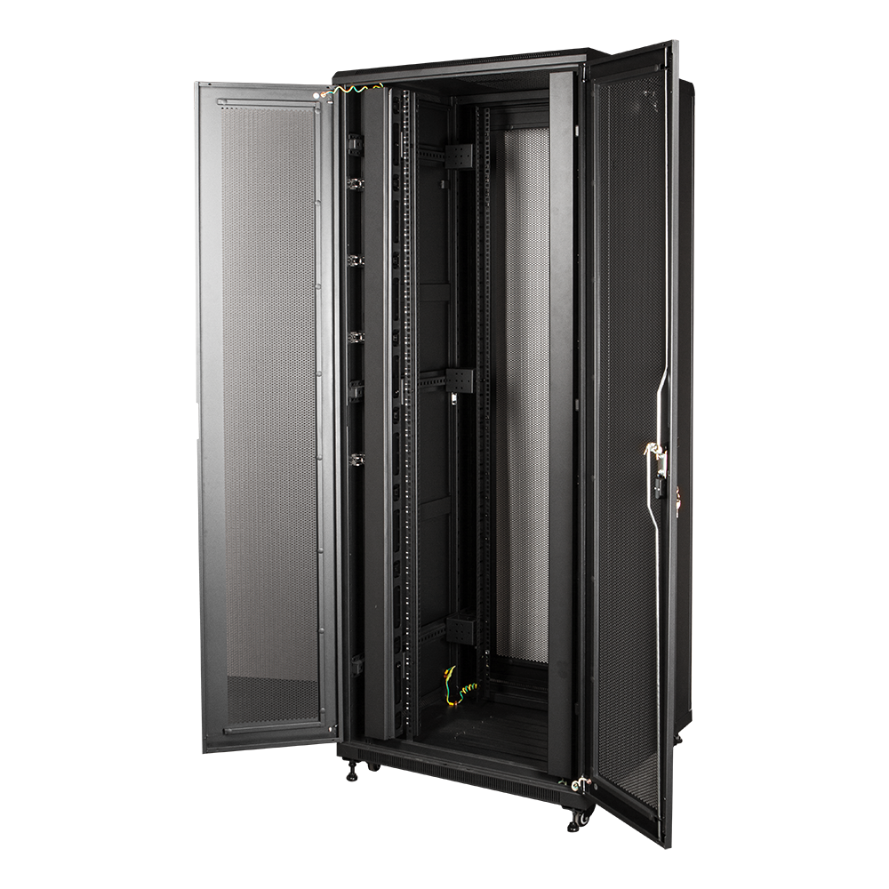 Шкаф 19" Business, 47U 800x1200, черный, передняя дверь стекло, задняя дверь распашная металл__