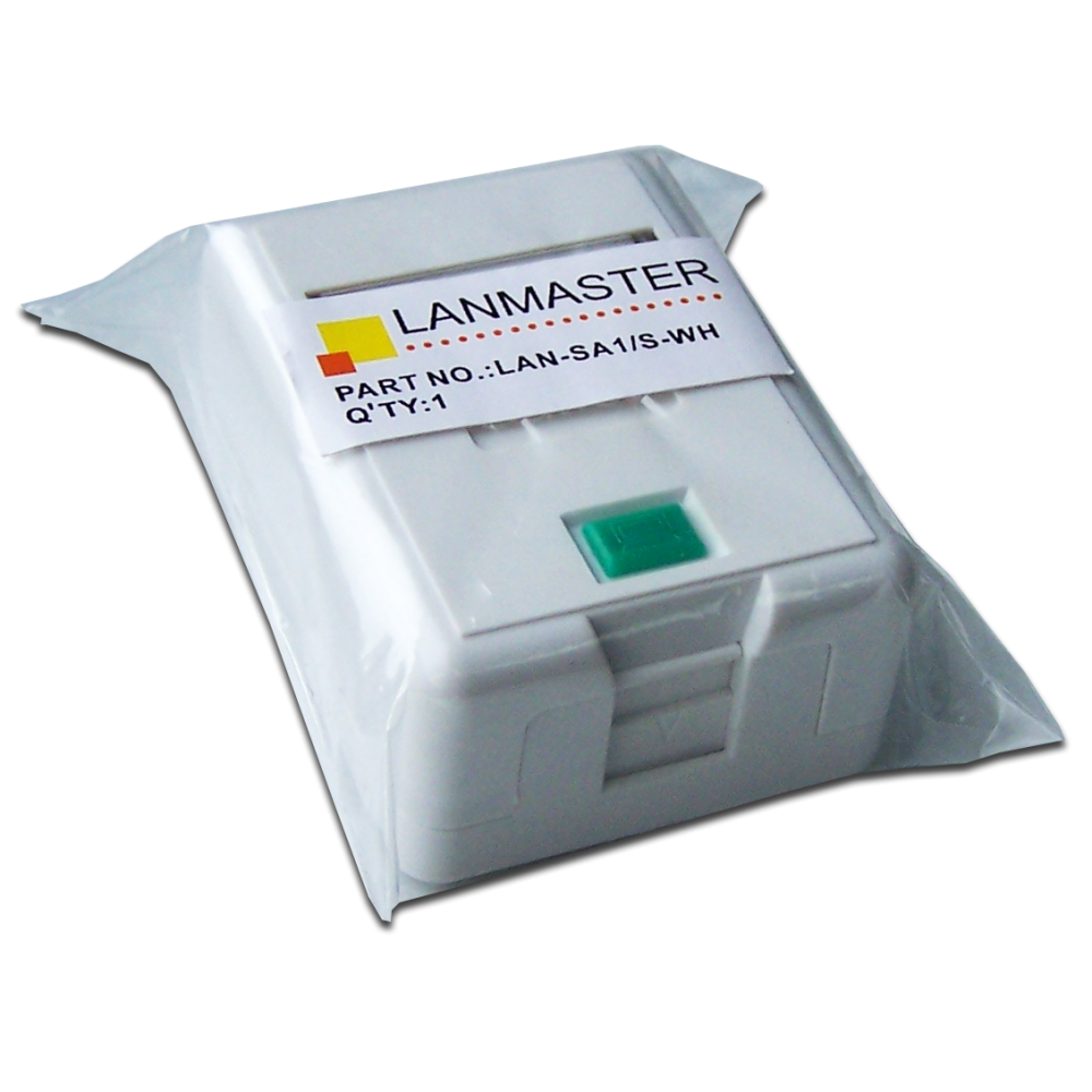 Коробка настенная на 1 кейстоун, с защитной шторкой, белая__