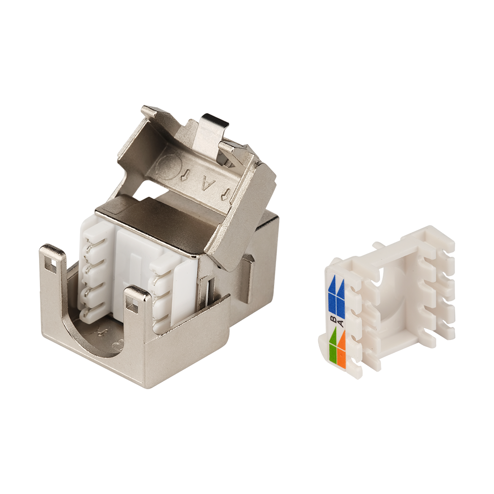 Модуль Keystone ToolLess, RJ45, экранированный, кат.6, со встроенной шторкой, 180 градусов__