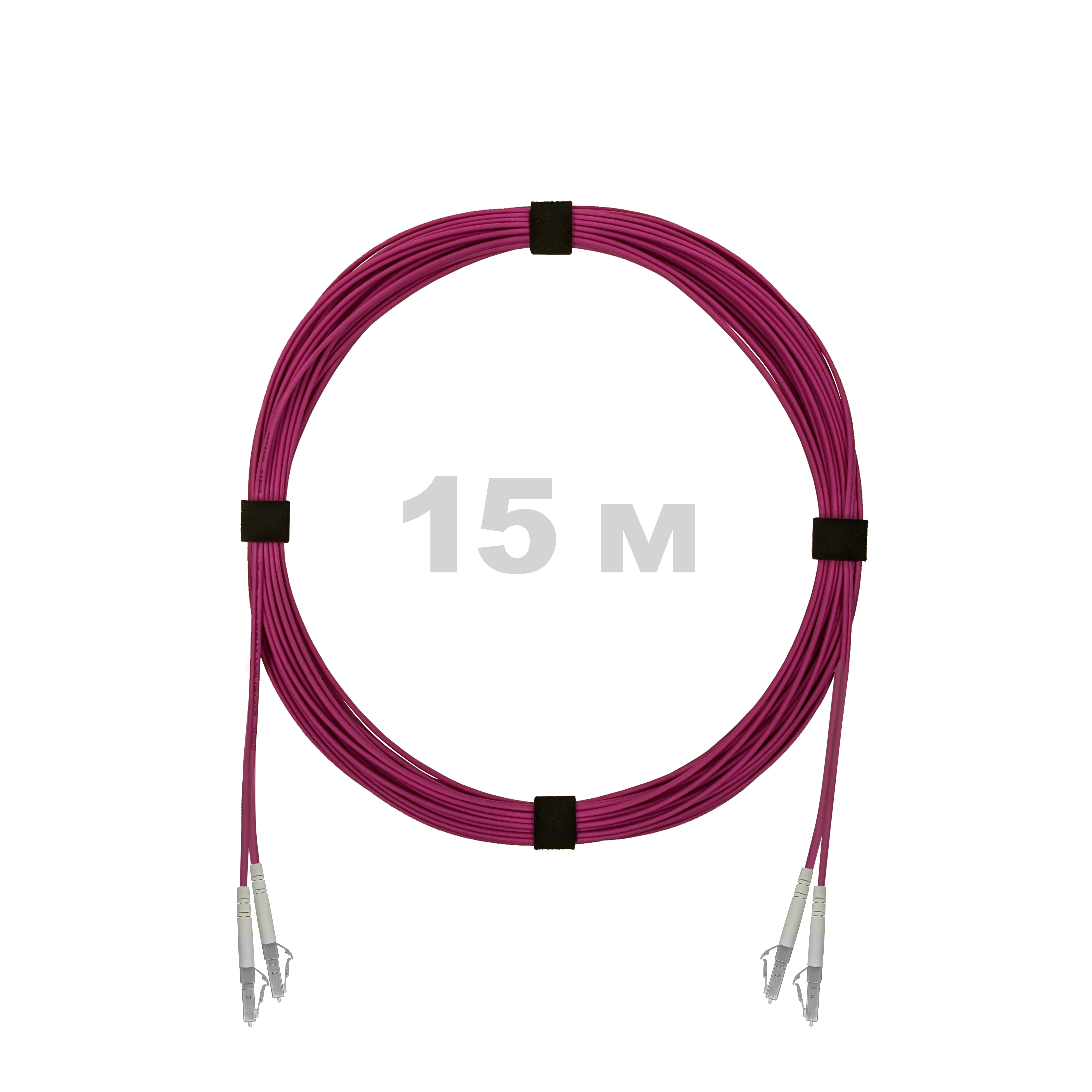 Патч-корд оптический LC/UPC-LC/UPC MM (OM4) 2mm duplex LSZH,  15 м.