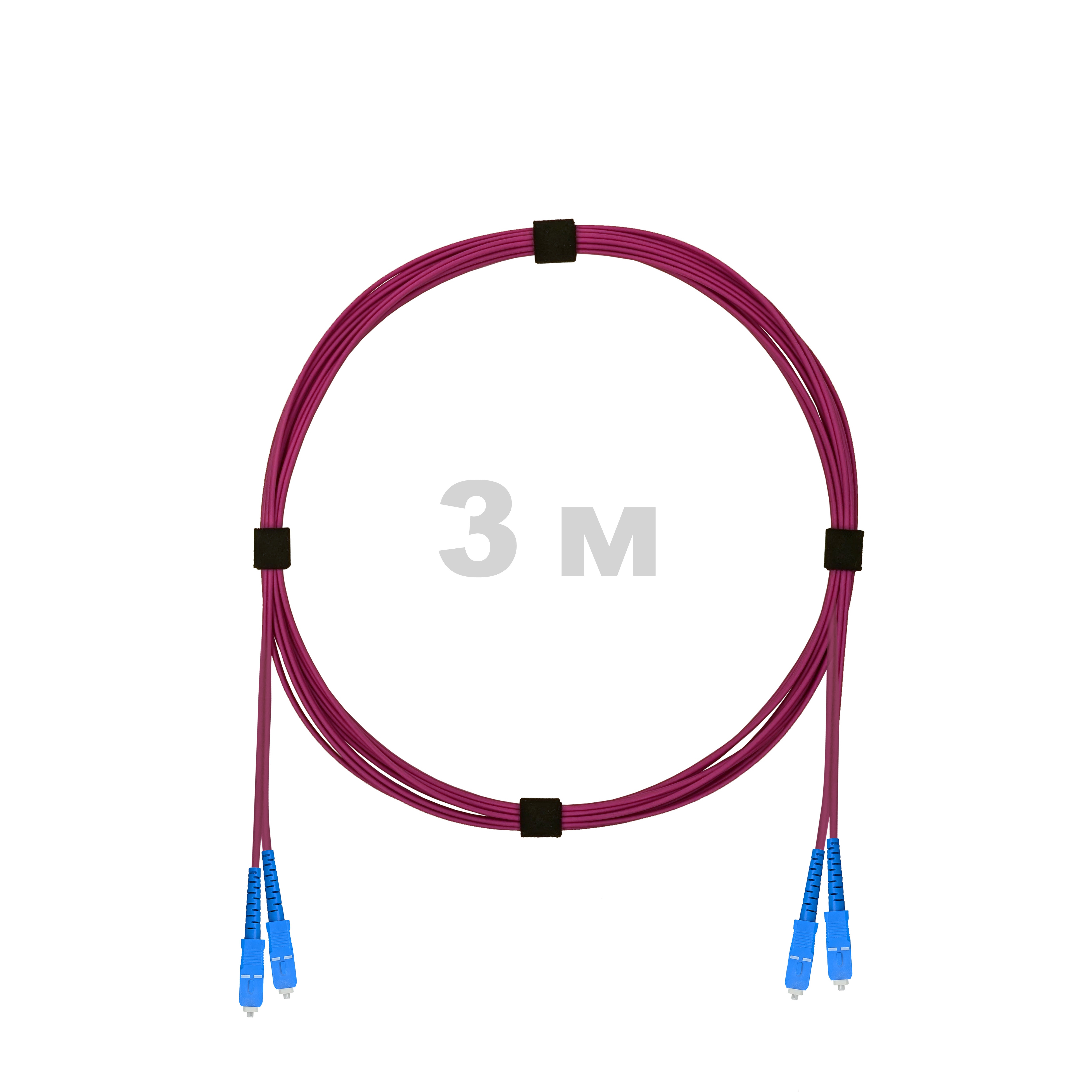 Патч-корд оптический армированный бронированный SC/UPC-SC/UPC MM (OM4) Duplex 2.0mm LSZH, 3 м.