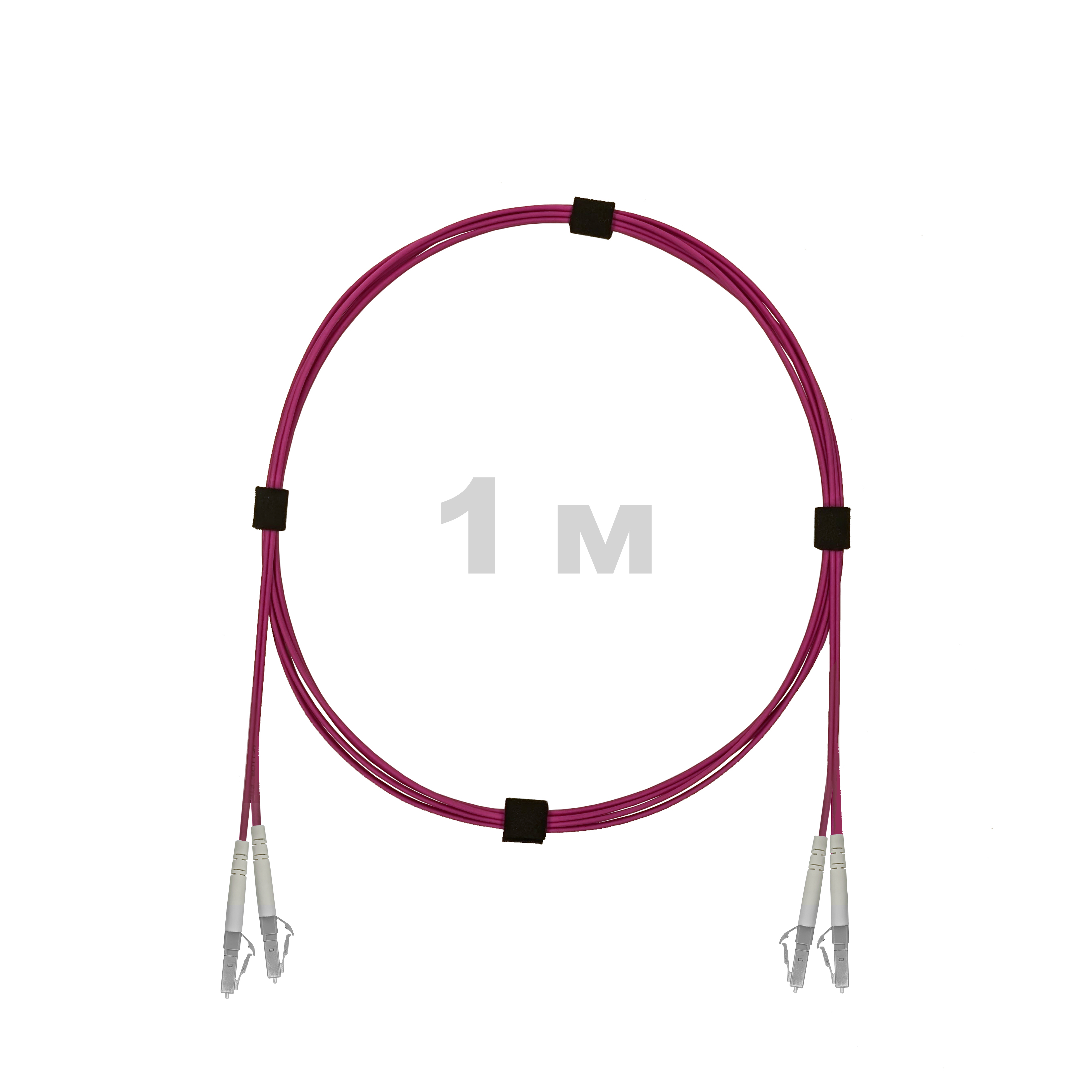 Патч-корд оптический LC/UPC-LC/UPC MM (OM4) 3mm duplex LSZH,  1 м.