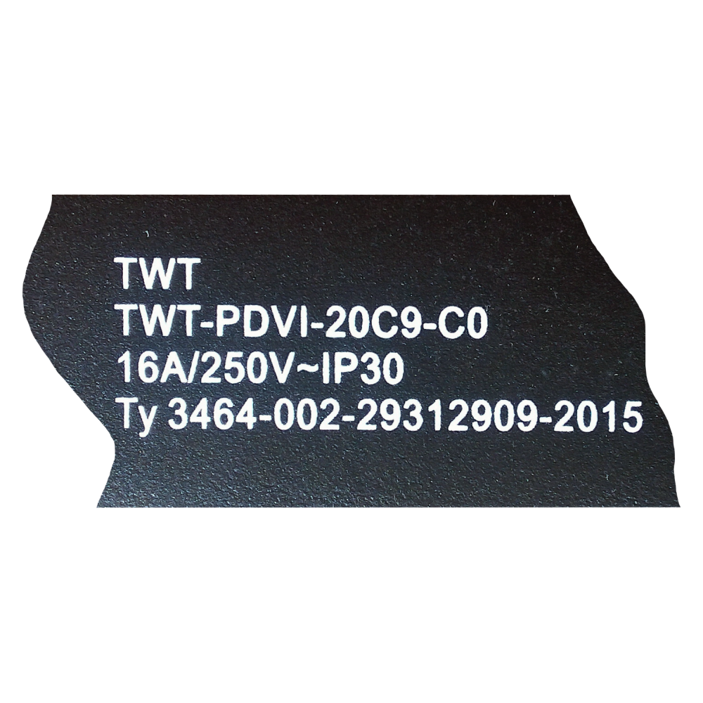 Вертикальный блок розеток, 20xC19, 250V, 16A, A/V-метр, шнур 3 метра, вилка C20__