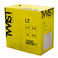 Кабель UTP 4 пары внутренний Cat.5е TWIST, UTP4-C5E-G24-IN-PVC-LT-305-TWCS