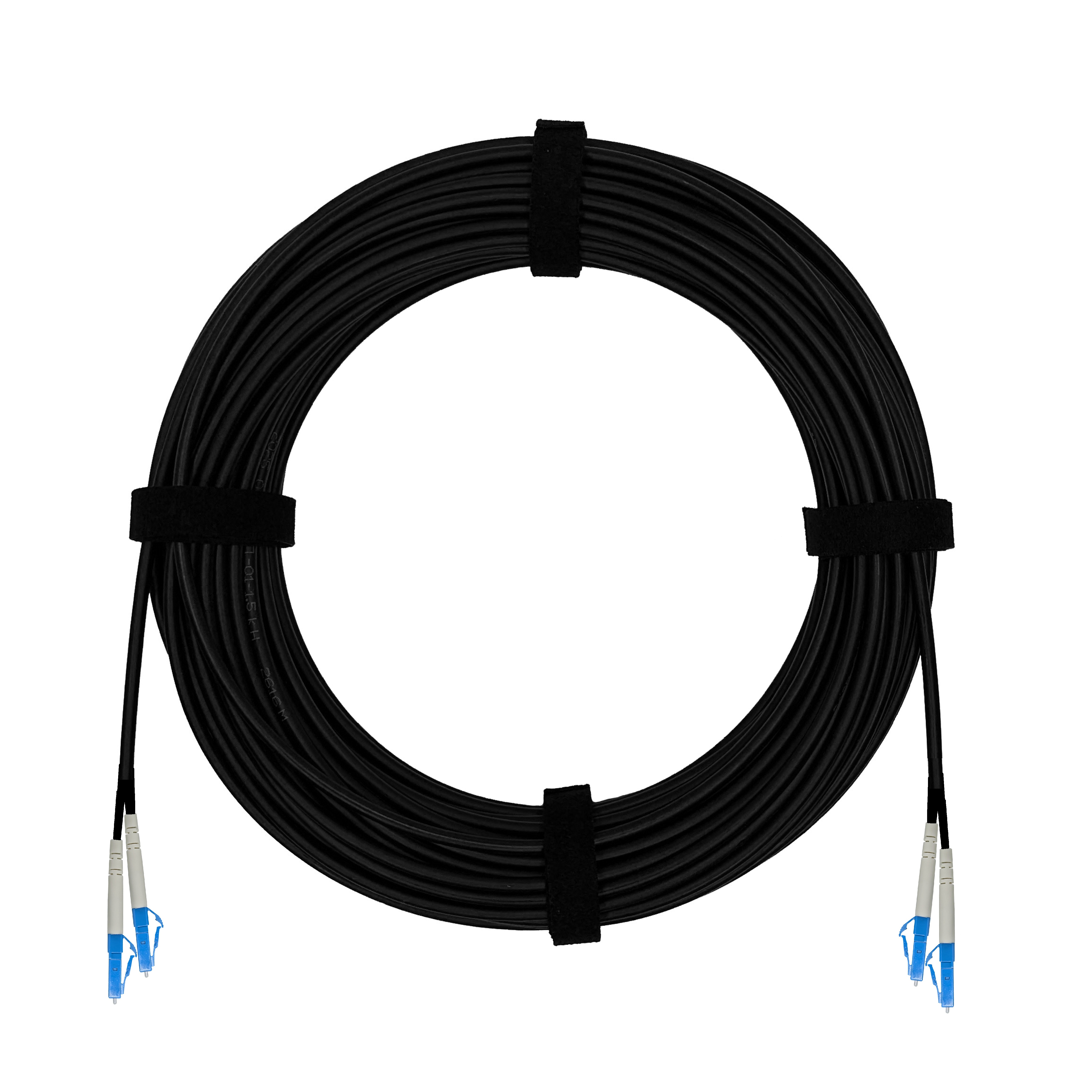 Патч-корд самонесущий дроп круглый, диэлектрик FRP, 2 волокна, 1,5кН 2LC/UPC-LC/UPC, черный, 150 м