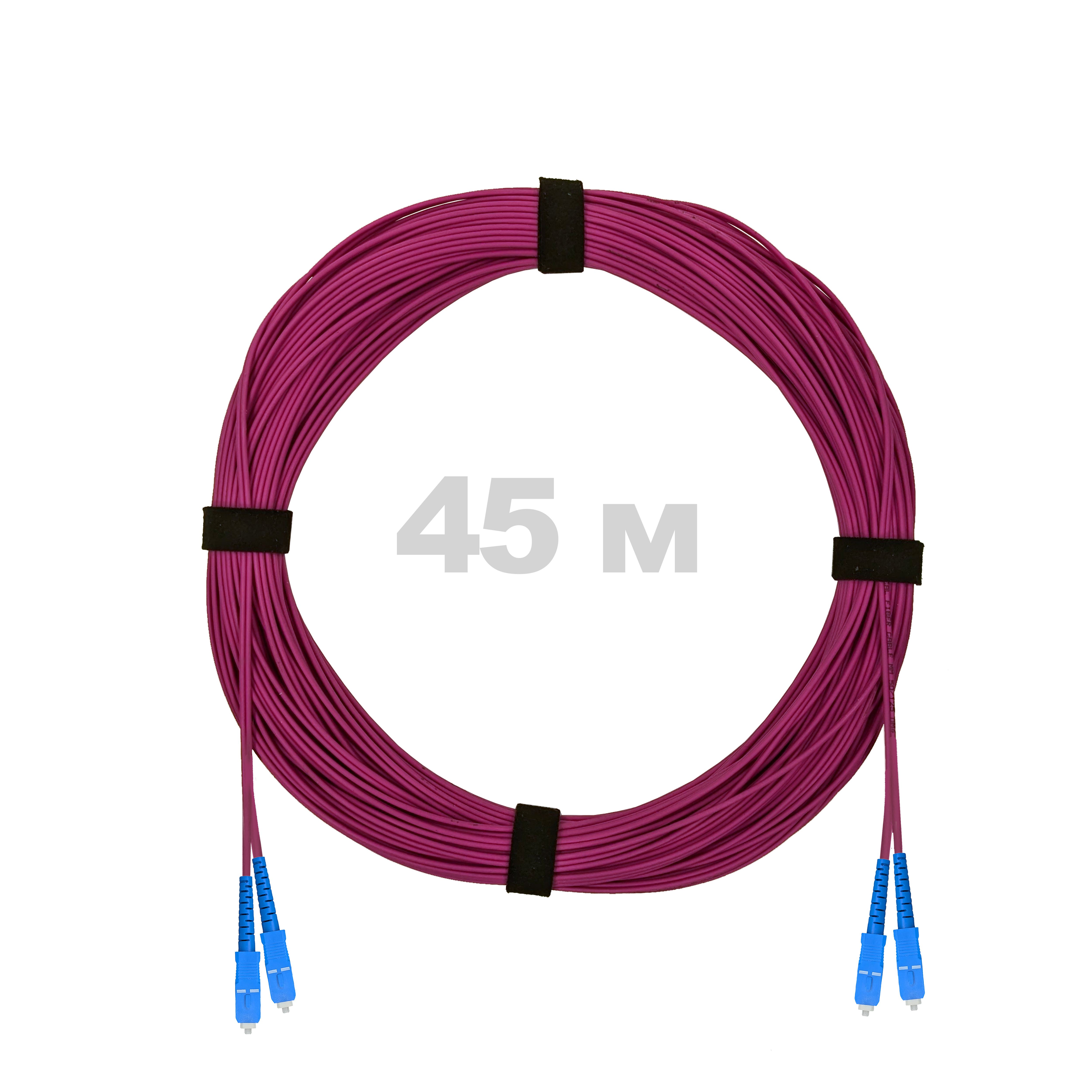 Патч-корд оптический армированный бронированный SC/UPC-SC/UPC MM (OM4) Duplex 2.0mm LSZH, 45 м.
