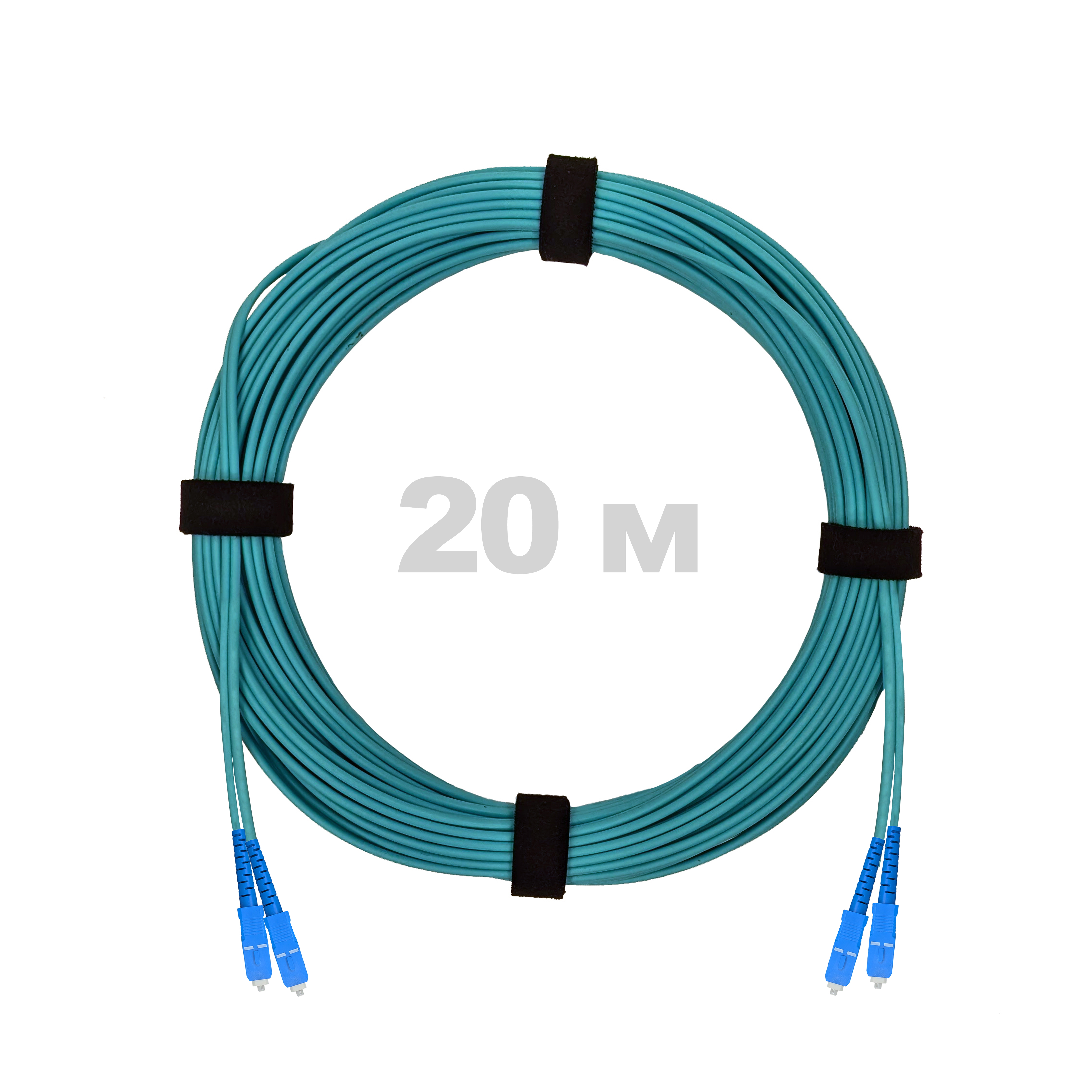 Патч-корд оптический SC/UPC-SC/UPC MM (OM3) 2mm duplex LSZH,  20 м.