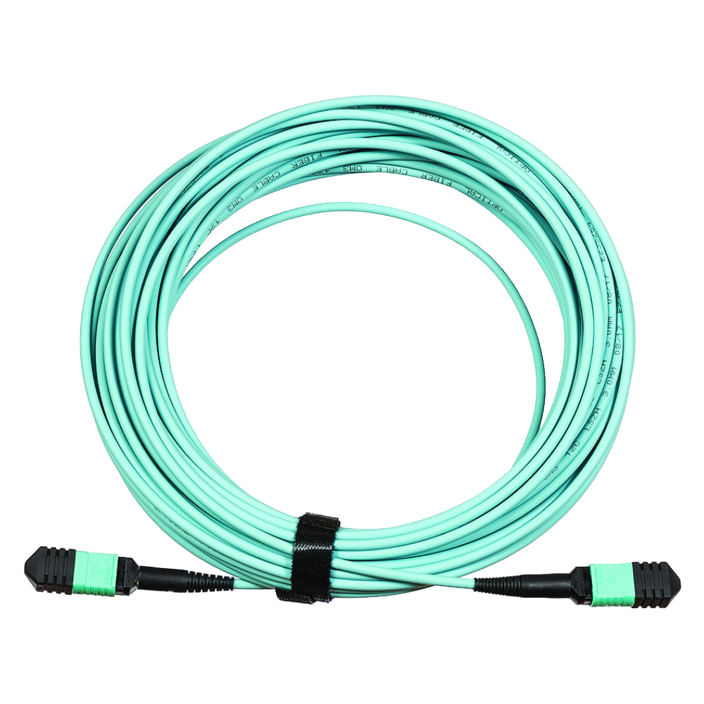 Сборка кабельная MPO-MPO, 12 волокон OM3, тип B (Key Up-Key Up), низкие потери, LSZH, 3 м, аква