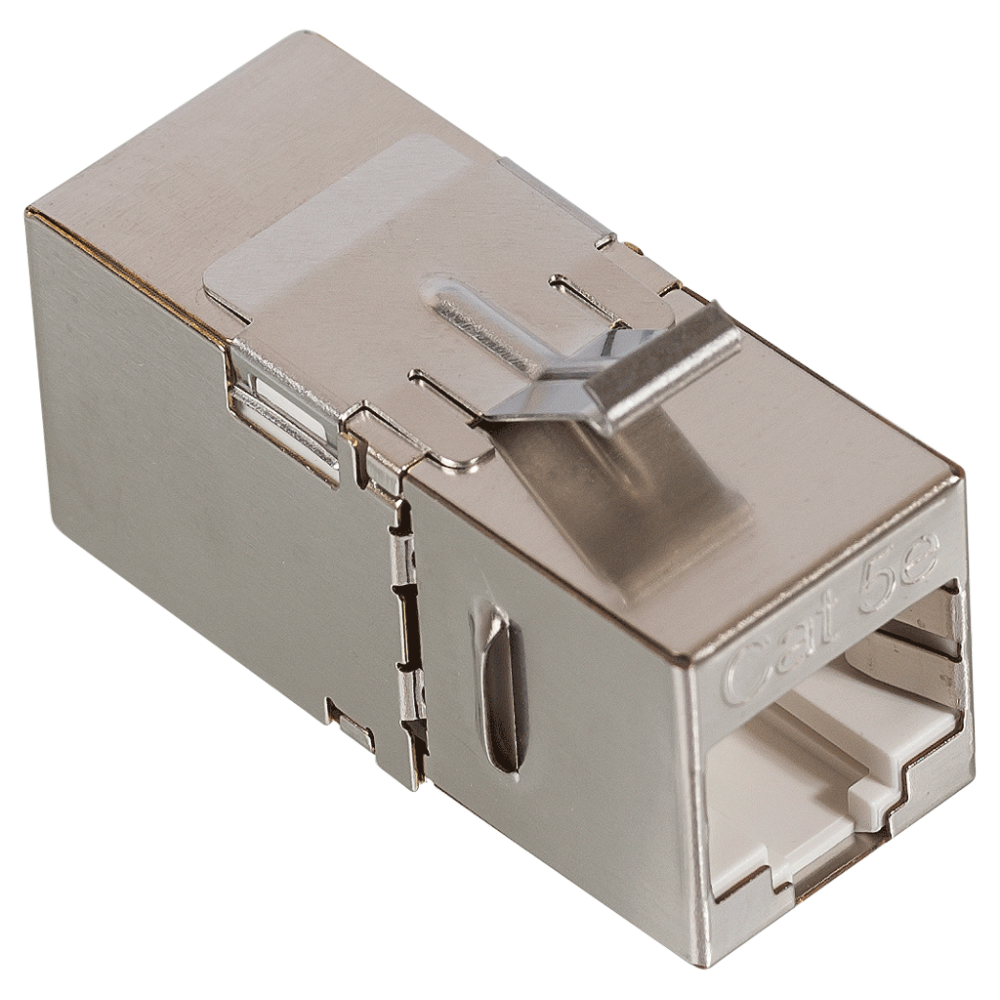 Повторитель портов RJ-45, экранированный, 90 градусов, кат.5E, формата Keystone