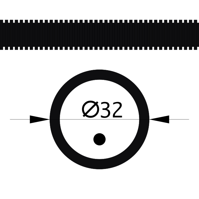 Труба гофрированная ПНД лёгкая 350 Н безгалогенная (HF) стойкая к ультрафиолету черная с/з д32 (25м/1375м уп/пал)