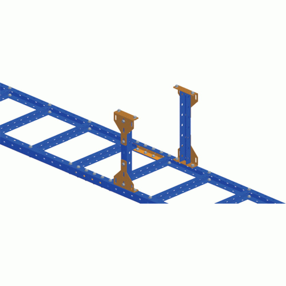 Скоба фиксирующая для стального лестничного лотка, серая__