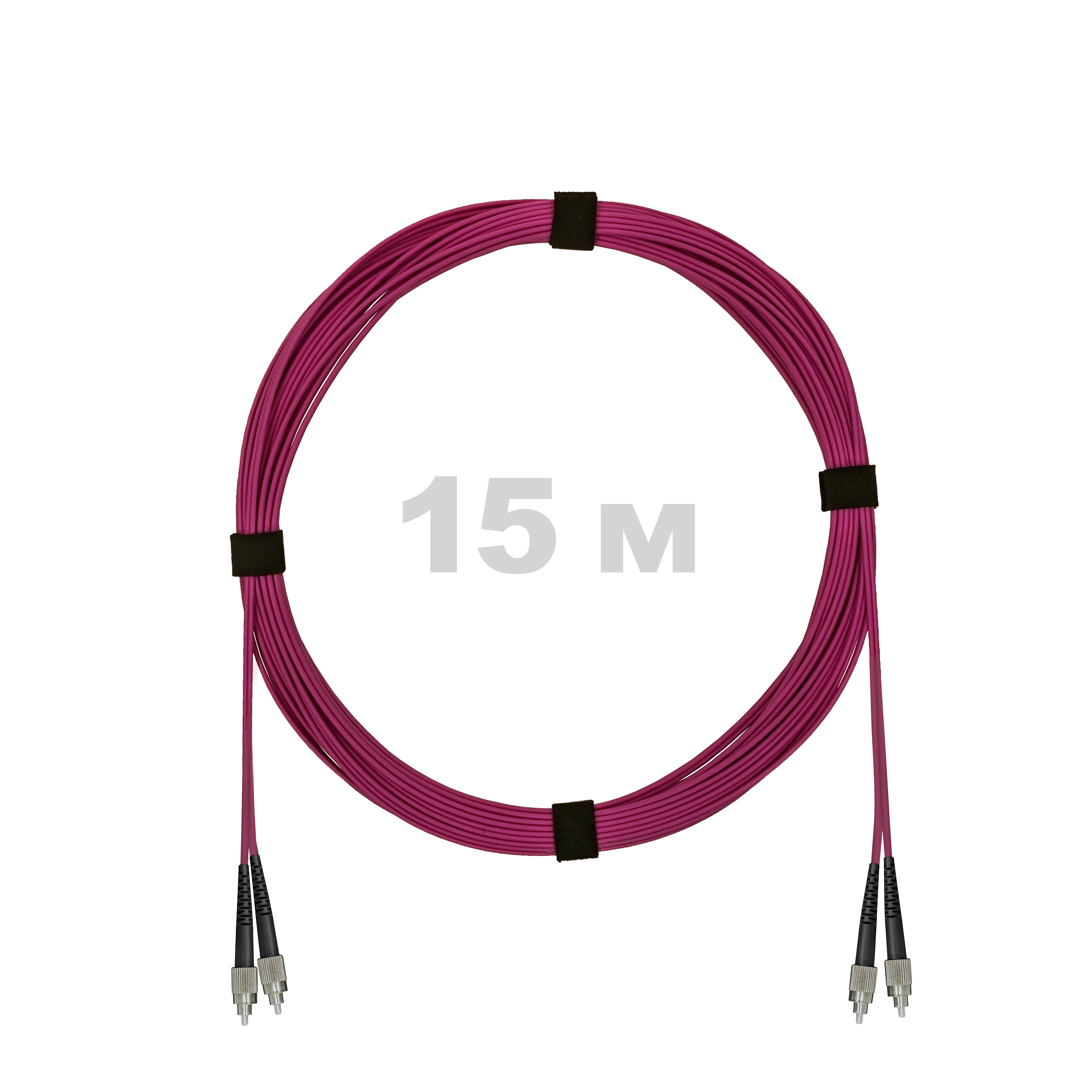 Патч-корд оптический армированный бронированный FC/UPC-FC/UPC MM (OM4) Duplex 2.0mm LSZH, 15 м.