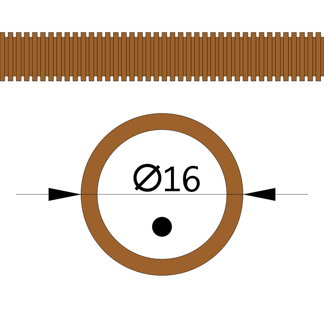Труба гофрированная ПВХ легкая 350 Н бук с/з д16 (10 м/уп) 