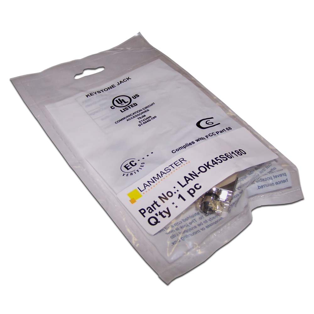 Модуль Keystone, RJ45, кат.6, STP, 180 градусов__