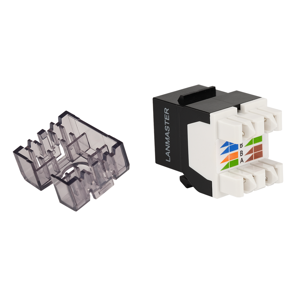 Модуль Keystone, RJ45, неэкранированный, кат.5E, со встроенной шторкой, 180 градусов, желтый__