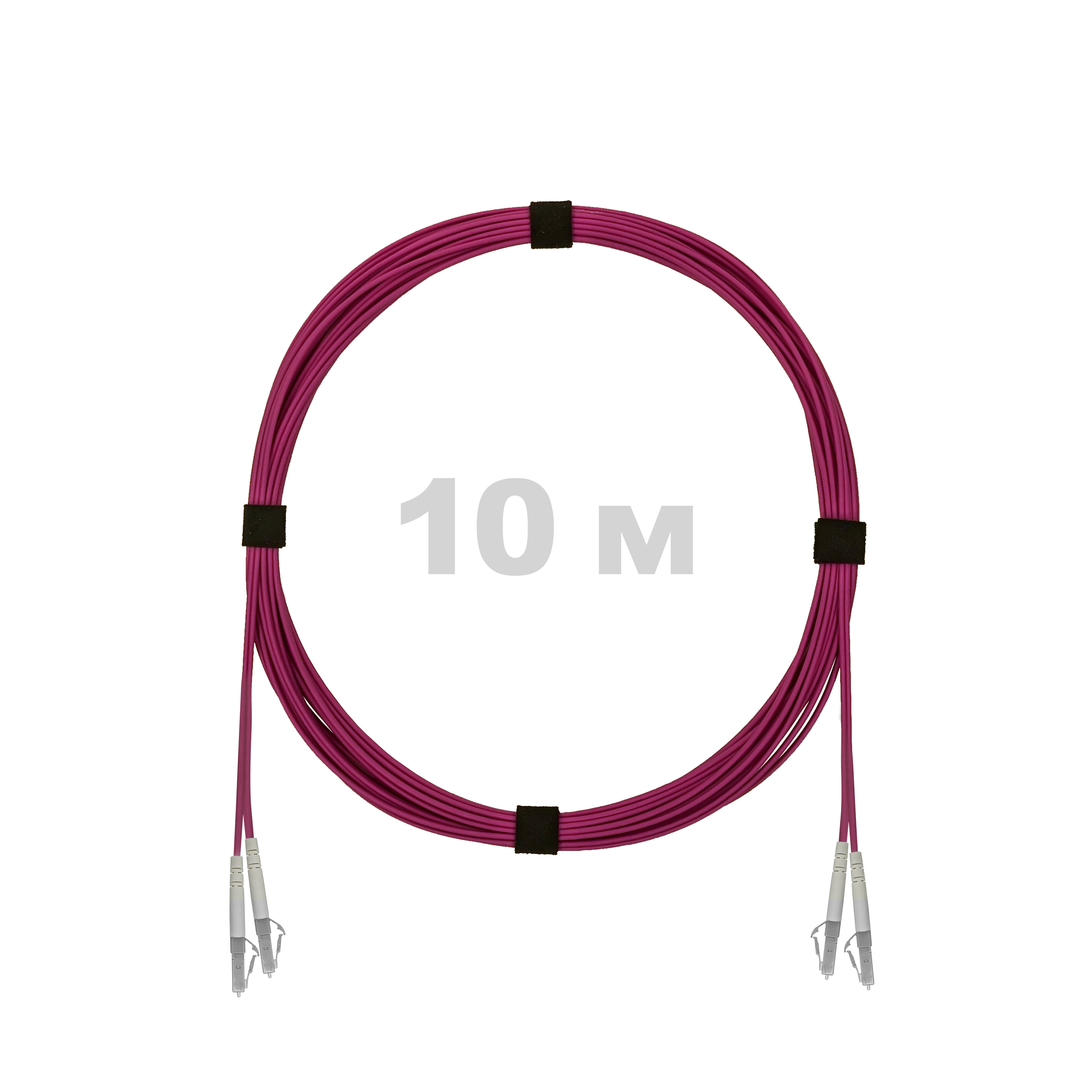 Патч-корд оптический LC/UPC-LC/UPC MM (OM4) 3mm duplex LSZH,  10 м.