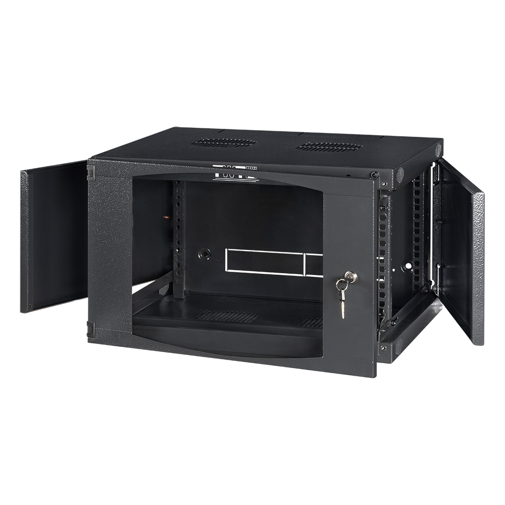 Шкаф настенный Next, 15U 550x450, стеклянная дверь, черный__