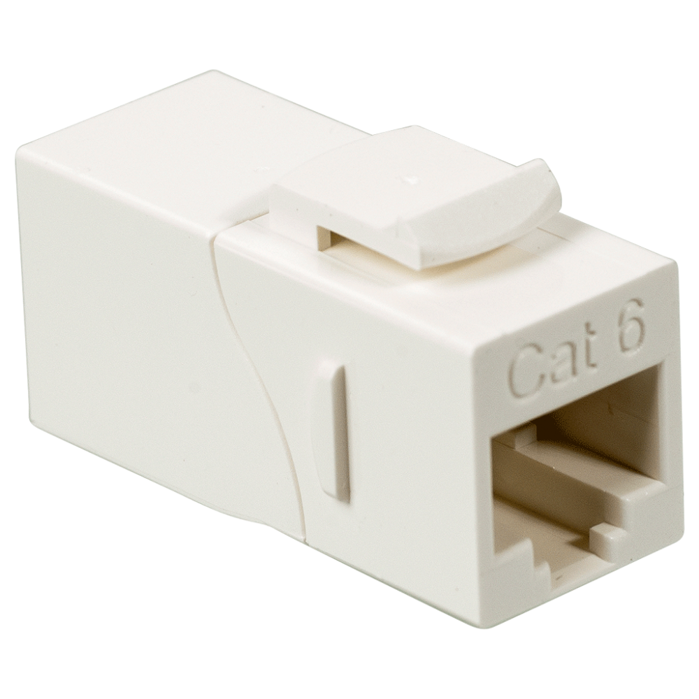 Повторитель портов RJ-45, неэкранированный, 90 градусов, кат.6, формата Keystone, белый