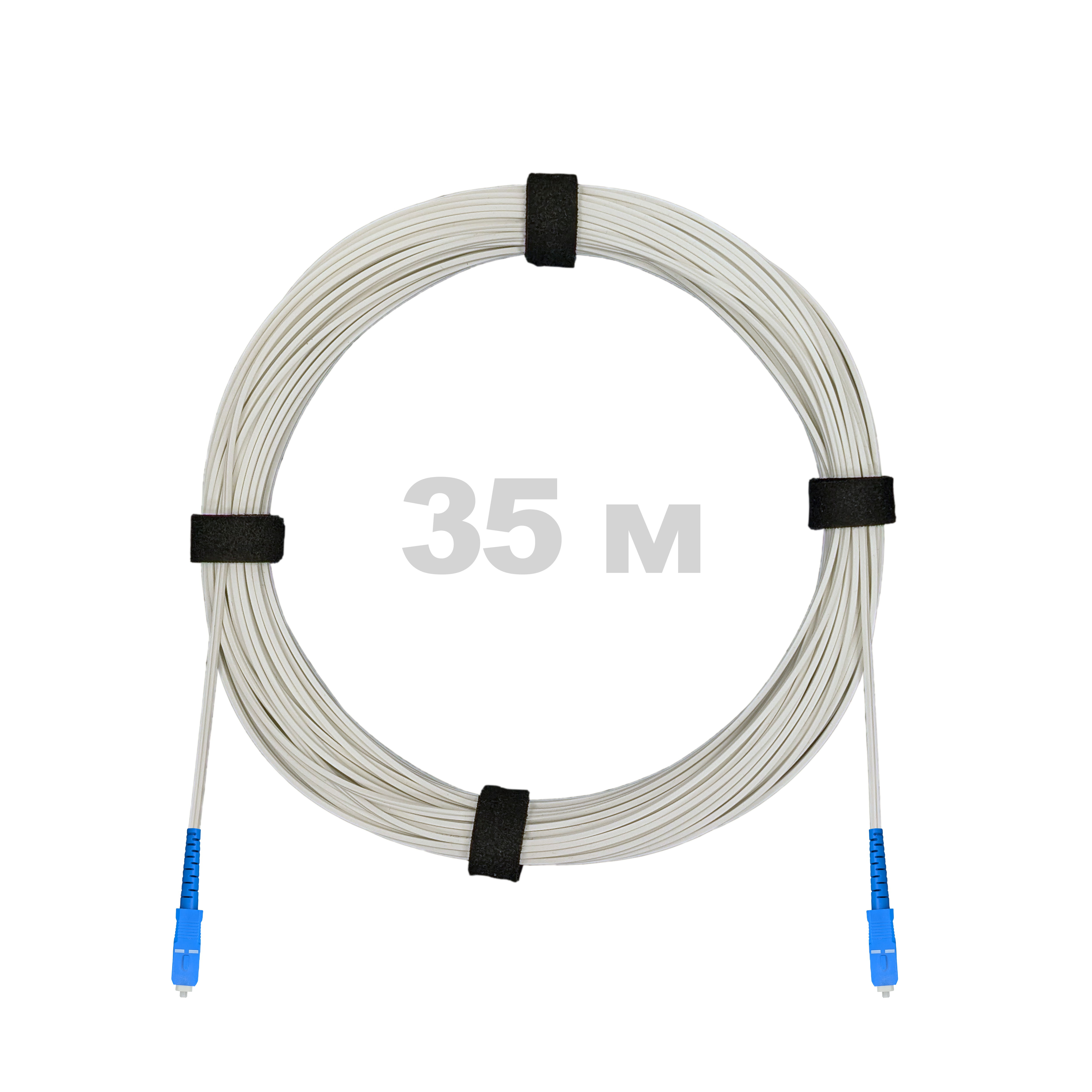 Патч-корд оптический FTTH диэлектрик FRP, G.657 LSZH 2SC/UPC, белый 35 м