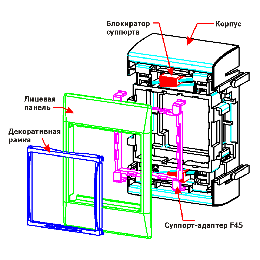 Дополнительный настенный бокс на 1 модуль Mosaic 45x45, белый__