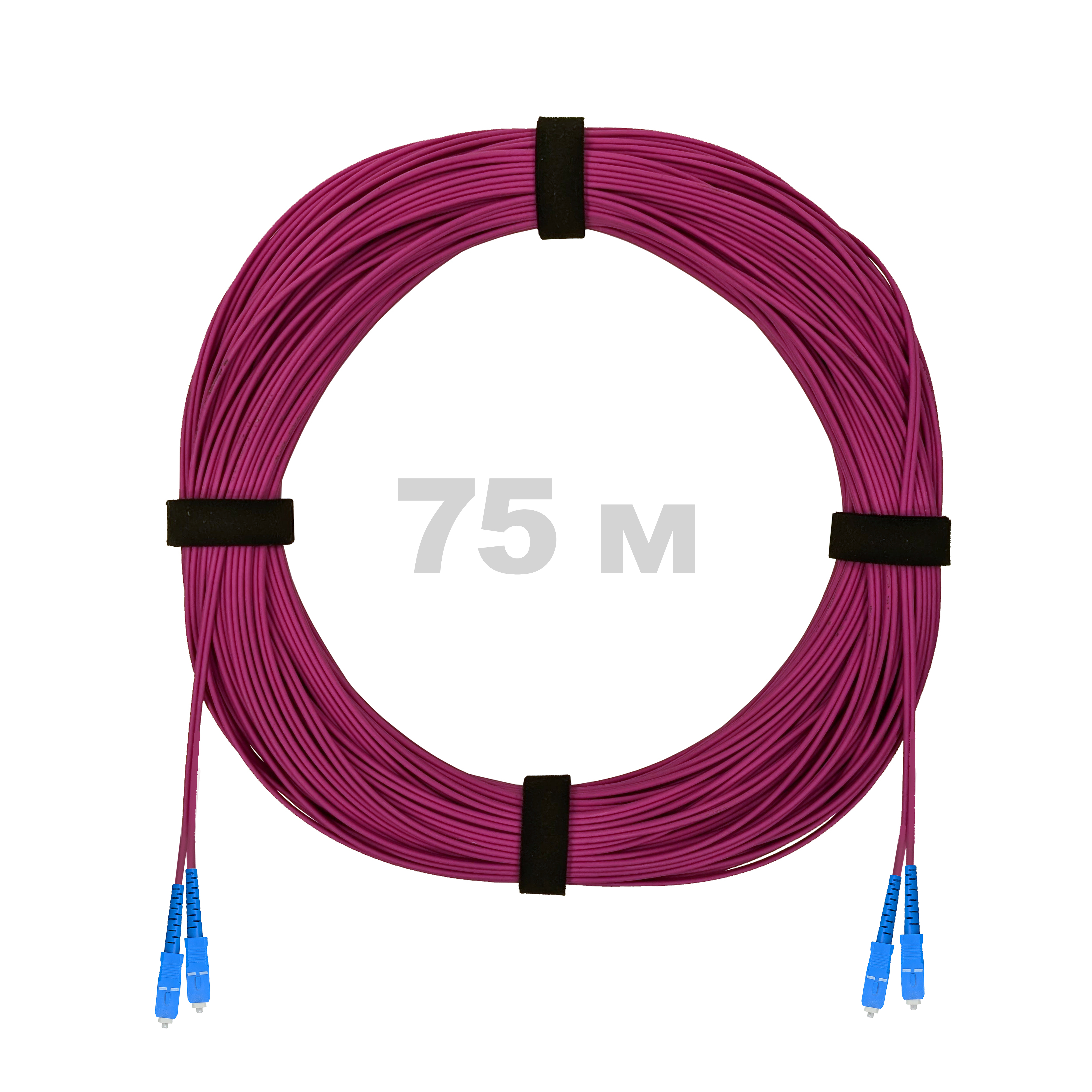 Патч-корд оптический SC/UPC-SC/UPC MM (OM4) 2mm duplex LSZH,  75 м.