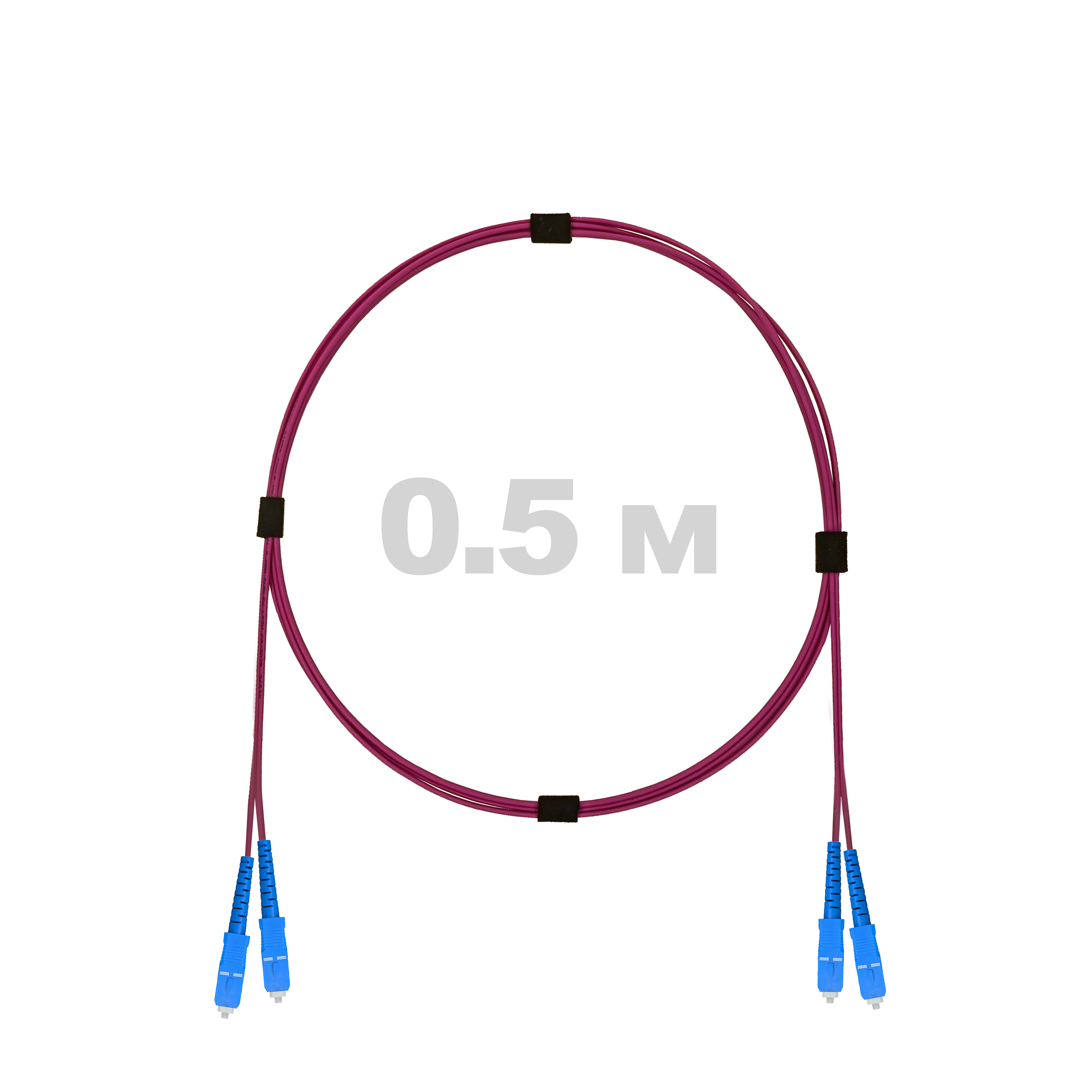 Патч-корд оптический SC/UPC-SC/UPC MM (OM4) 3mm duplex LSZH,  0.5 м.