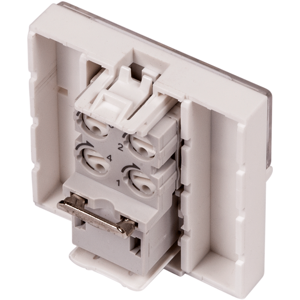 Вставка Mosaic 45x45, RJ-11, со шторкой и увеличенным окном маркировки, белая__