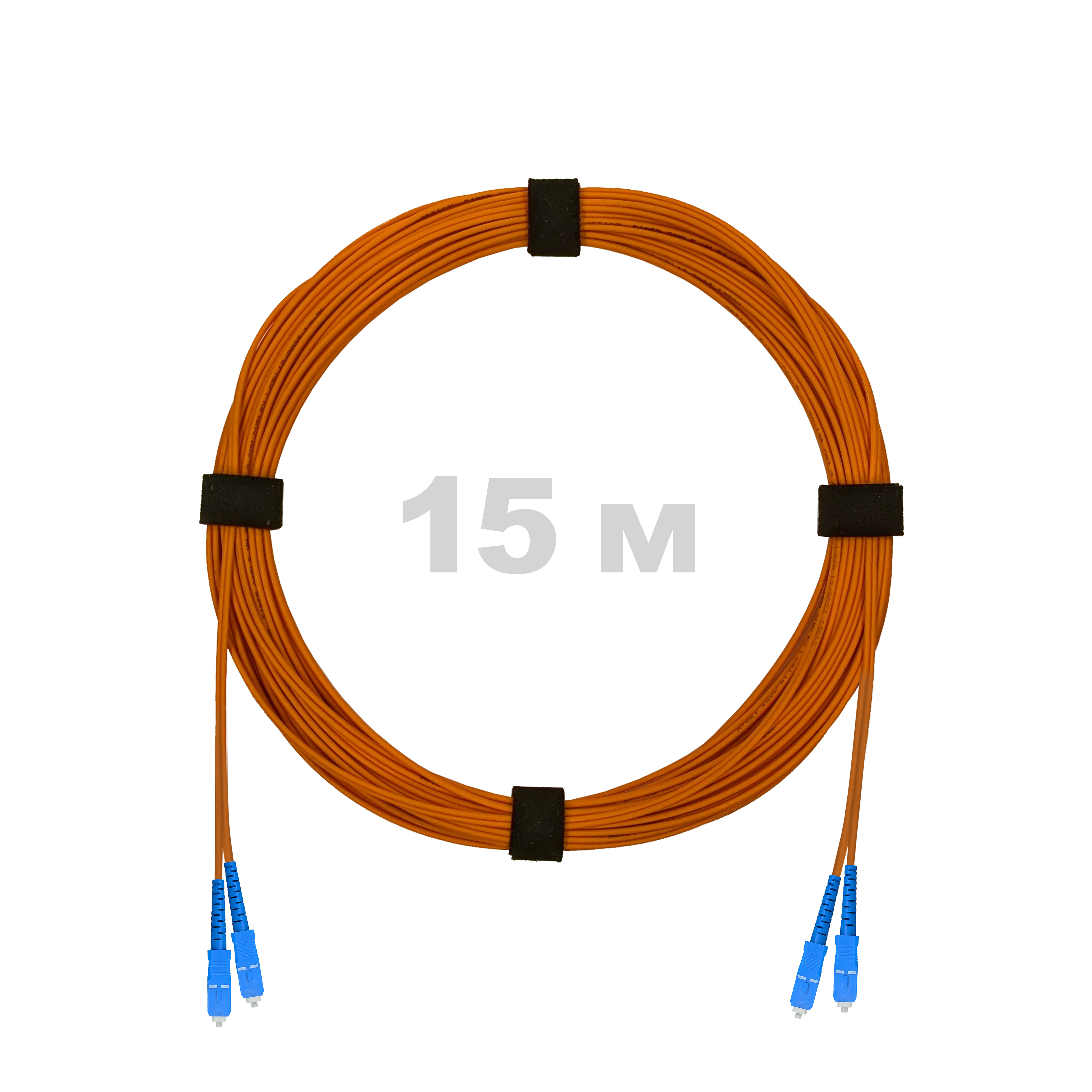 Патч-корд оптический армированный бронированный SC/UPC-SC/UPC MM (OM2) Duplex 2.0mm LSZH, 15 м.