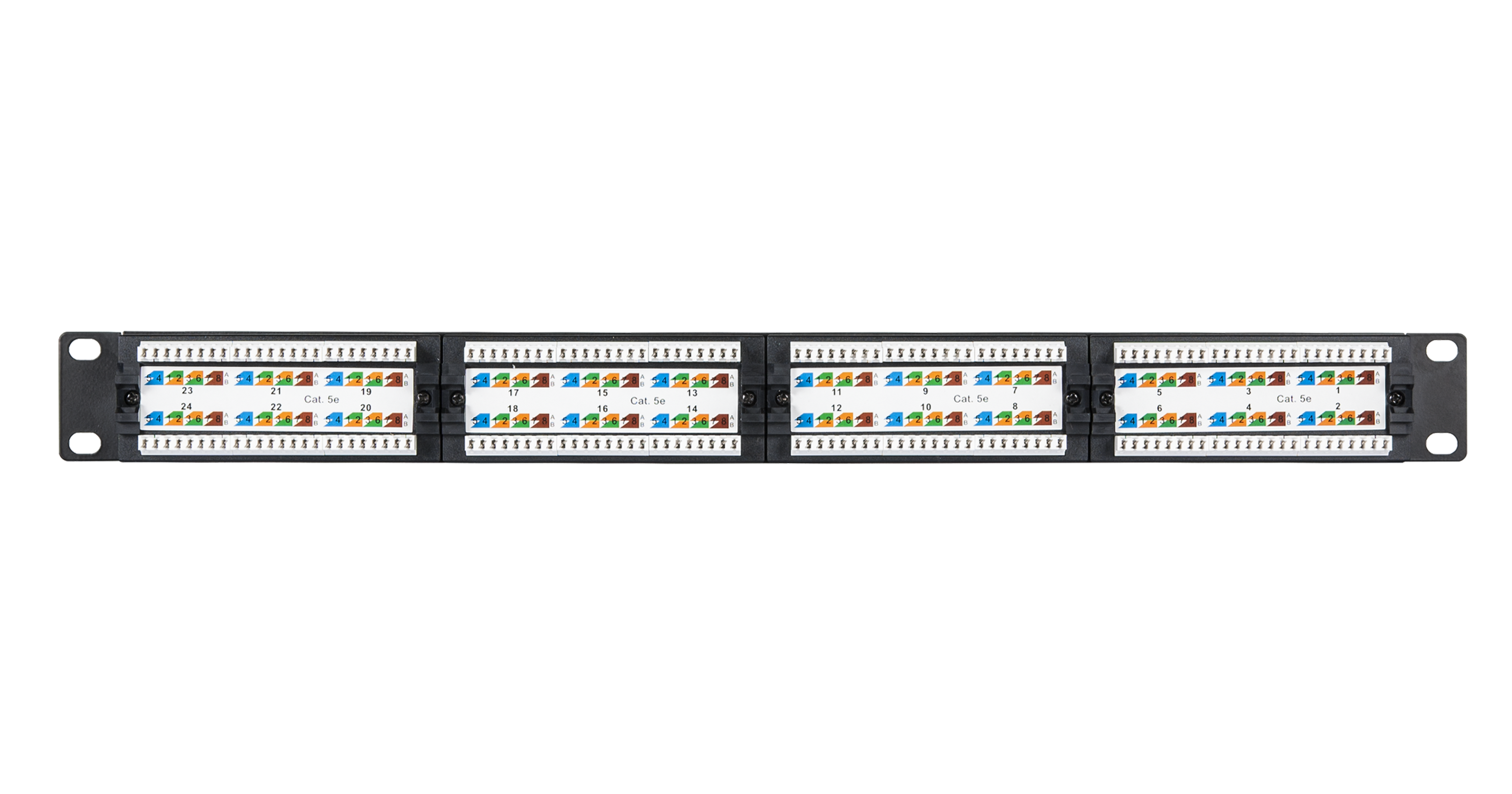 Коммутационная панель 19", 1U, 24 порта, Кат.6, неэкранированная, черная__