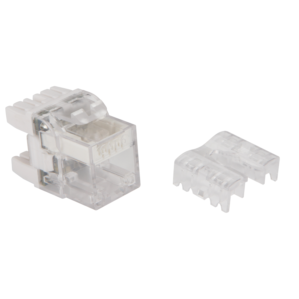 Модуль Keystone, RJ45, кат.6, UTP, 180 градусов, с индикатором, белый