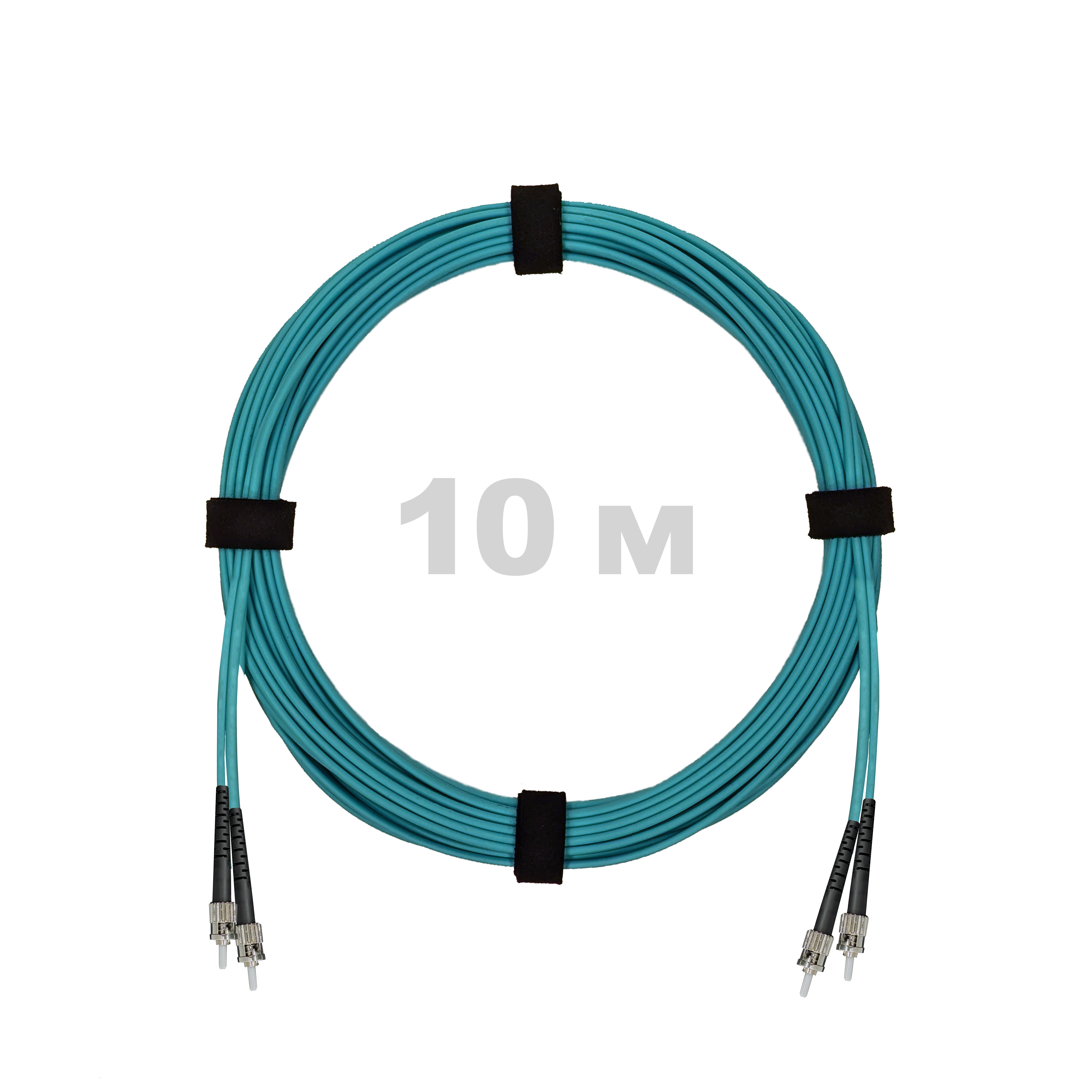 Патч-корд оптический ST/PC-ST/PC MM (OM3) 2mm duplex LSZH,  10 м.